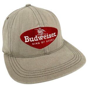 Budweiser King Of Beer Logo Hat Cap Retro 1952 Series Tan Adjustable made USA